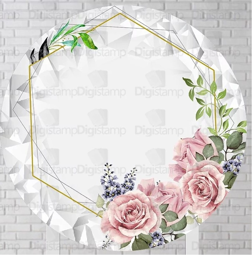 Floral Galhos de Lavanda Painel Redondo 150Cm - FOCUSEVENTOSJATAI