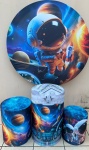 Astronauta Galaxia 3D Painel Redondo 150Cms - imagem 2