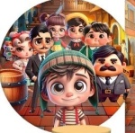 Chaves 3D Cute Painel Redondo 150Cm - imagem 1