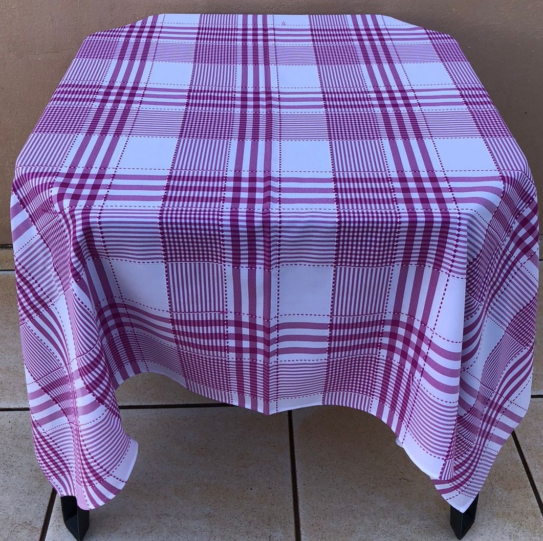 Forro Quadrado Xadrez Rosa Chiclete Listas Oxford 140X140Cm - FOCUSEVENTOSJATAI