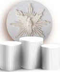 Batizado Ripado Branco Painel Redondo 150Cm - imagem 2