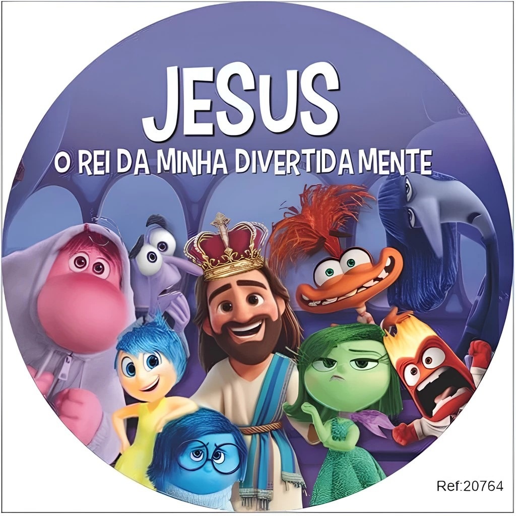 Divertida Mente E Jesus Painel Redondo 150Cm - FOCUSEVENTOSJATAI