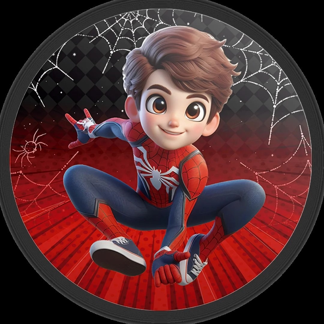 Homem Aranha 3D Garoto Branquinho Painel Redondo 150Cm - FOCUSEVENTOSJATAI