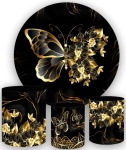 Borboleta Preto E Dourado - Cilindro Redondo Pmg - imagem 2