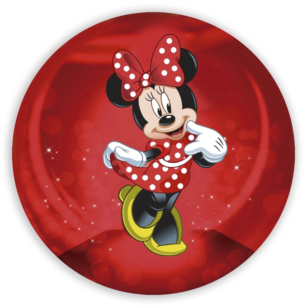 Minie 3D Vermelha Vestido Boladinho Painel Redondo 150Cm - FOCUSEVENTOSJATAI