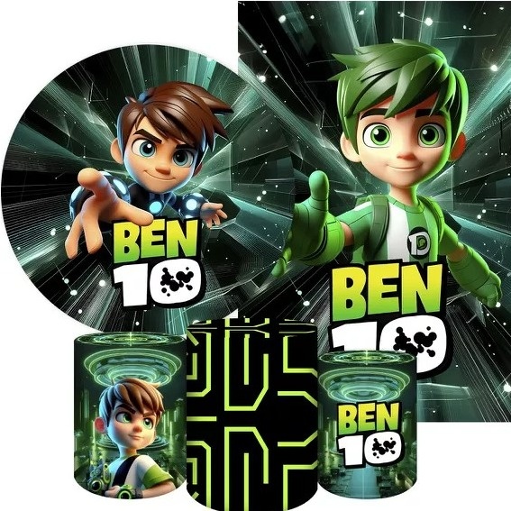 Ben 10 3D Cute Painel Retangular 220X150Cm - FOCUSEVENTOSJATAI