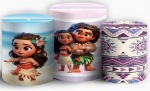 Moana Baby Cute Galo Porco Cilindro Redondo Pmg - imagem 1