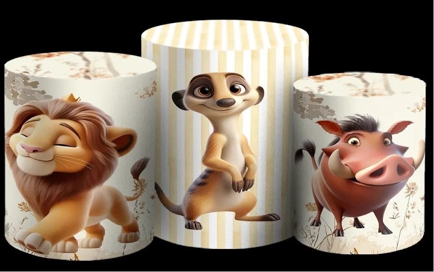 Rei Leao 3D Timão E Puba Cilindro Redondo 150Cm - FOCUSEVENTOSJATAI
