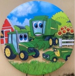 Trator E Colhetadeira John Deere Desenho Painel Redondo 150Cm - imagem 1