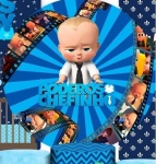 Poderoso Chefinho Boss Baby Fundo Azul Royalcilindro Redondo Pmg - imagem 2