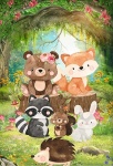 Bosque Encantado Ursinho E Amigos - Painel Retangular 220X150Cm - imagem 1