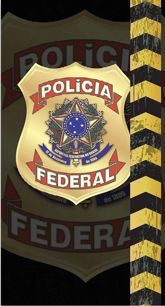 Policia Federal Painel Retangular 220X150Cm  Fundo Preto Liso 04 - FOCUSEVENTOSJATAI