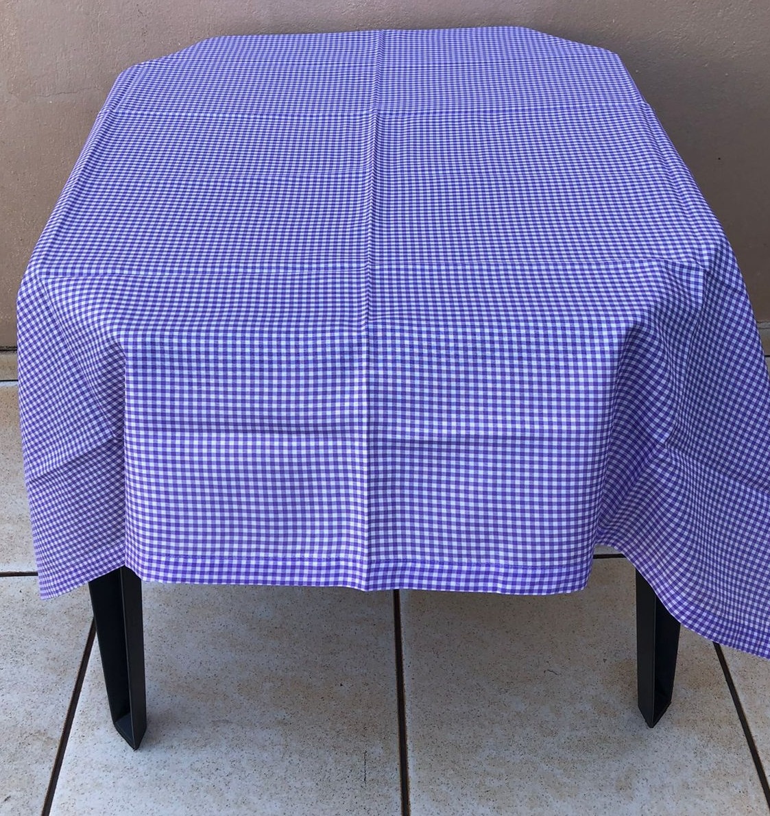 Forro Quadrado Xadrez Lilás Poliester 140X140Cm - FOCUSEVENTOSJATAI