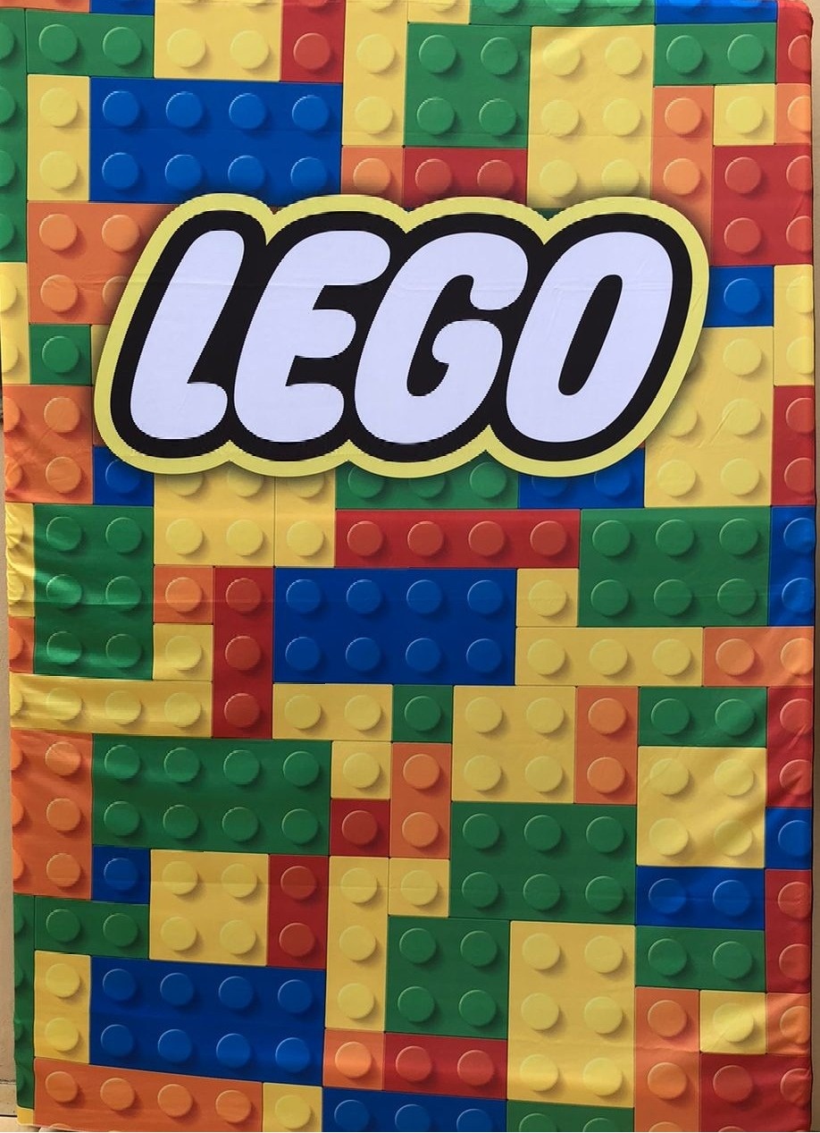 Lego Colorido Painel Retangular 220X150Cm Fundo Preto - FOCUSEVENTOSJATAI