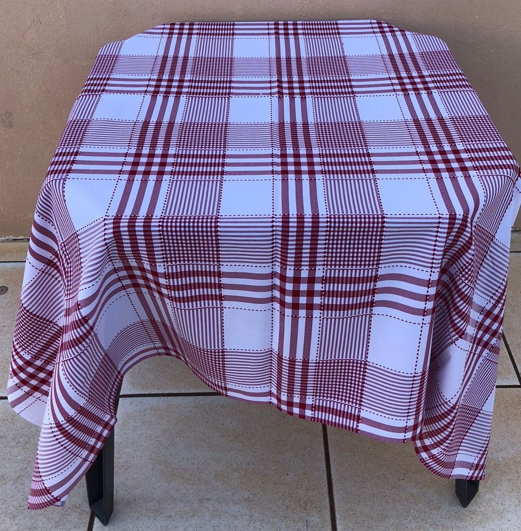 Forro Quadrado Xadrez Vermelho Listas Oxford 140X140Cm - FOCUSEVENTOSJATAI
