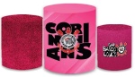 Futebol Corinthias Rosa Glitter Cilindro Redondo Pmg - imagem 1