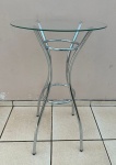 Mesa Bistro Ivana Cromado Prata Tampo de Vidro 60Cmx5Mm 95X50Cm - imagem 1