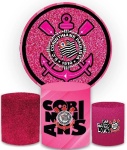 Futebol Corinthias Rosa Glitter Cilindro Redondo Pmg - imagem 2