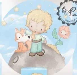 Pequeno Principe Aquarela Loirinho Painel Redondo 150Cm - FOCUSEVENTOSJATAI