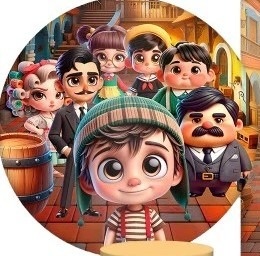 Chaves 3D Cute Painel Redondo 150Cm - FOCUSEVENTOSJATAI