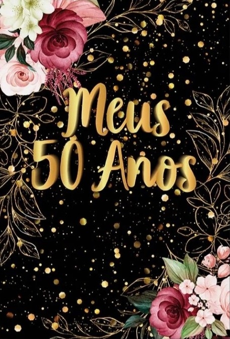 50 Anos Glitter Dourado - Painel Retangular 220X150Cms - FOCUSEVENTOSJATAI