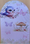 Jardim Passarinhos 3D Lilas - Fundo Lilás Escuro Painel Romano 220X150Cm - imagem 1