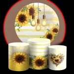 Girassol 3D 3 Lampadas Filamento Painel Redondo 150Cm - imagem 2