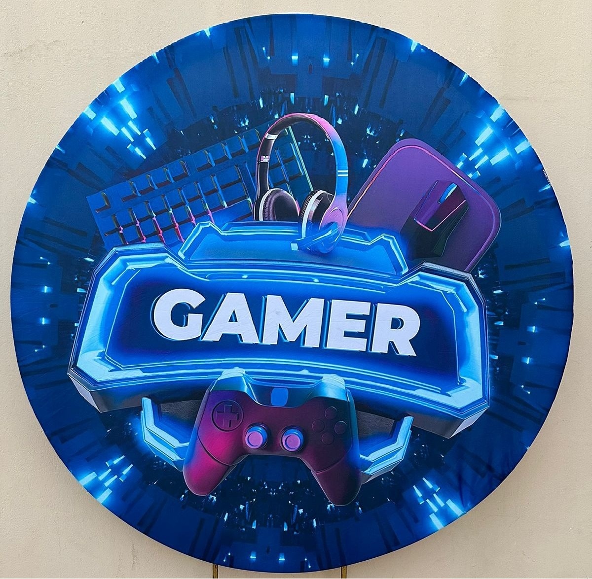 Gamer Azul Painel Redondo 150Cm - FOCUSEVENTOSJATAI