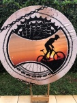 Ciclista Por Do Sol Painel Redondo 150Cm - imagem 2