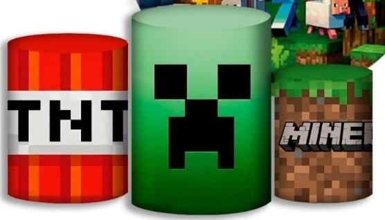 Minecraft Origem Tnt Painel Redondo 150Cm Cilindro Redondo Pmg - FOCUSEVENTOSJATAI
