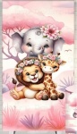 Safari 3D Jeep Rosa Painel Retangular 220X150Cm - imagem 1