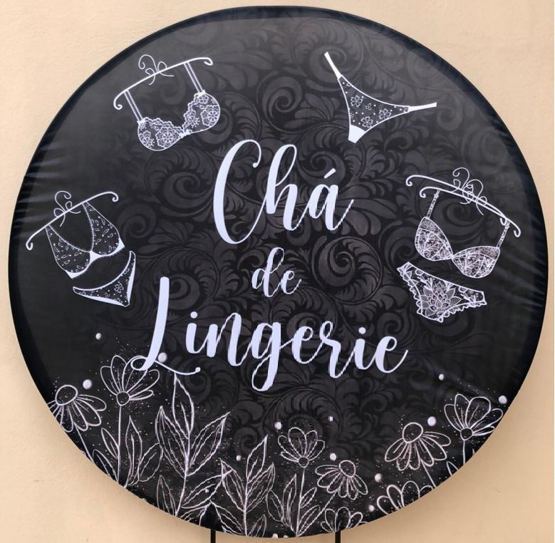 Cha de Lingerie Preto Branco Painel Redondo 150Cm - FOCUSEVENTOSJATAI