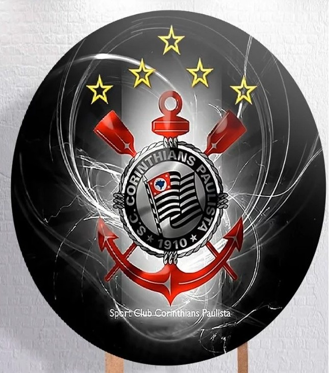 Futebol Corinthias 3D Painel Redondo 150Cm - FOCUSEVENTOSJATAI