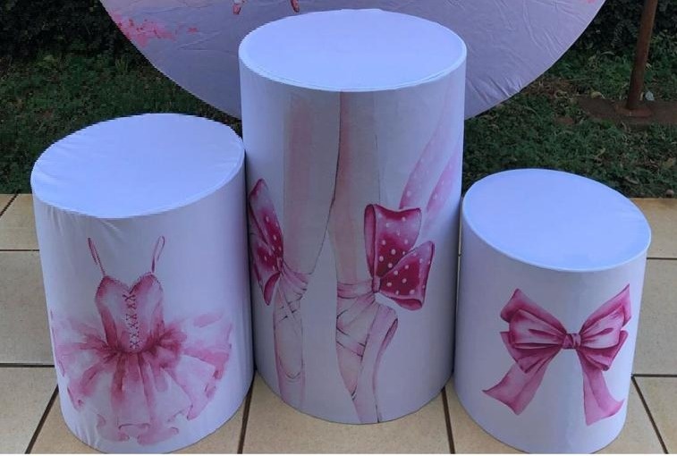 Bailarina Sapatilha Vestido E Laço Rosa Cilindro Redondo Pmg - FOCUSEVENTOSJATAI