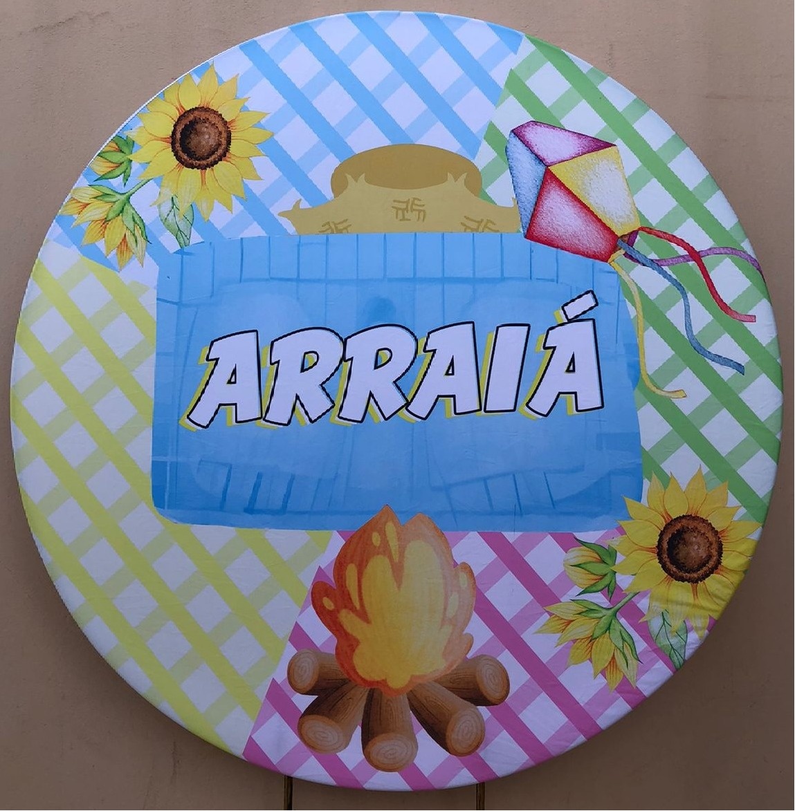Festa Junino Arraia Azul Painel Redondo 150Cm - FOCUSEVENTOSJATAI