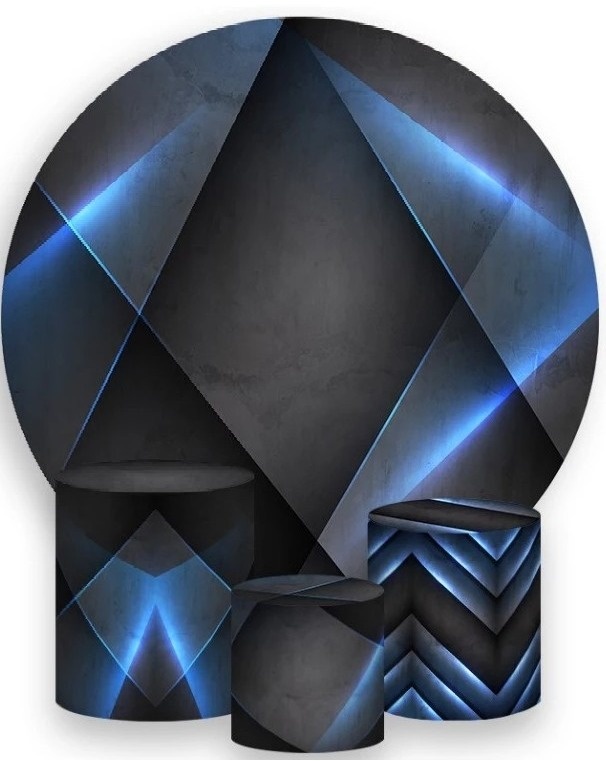 Geometrico Grafite Luz Painel Redondo 150Cm - FOCUSEVENTOSJATAI