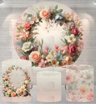 Floral 3D Guirlanda de Flores Rosa E Cha Cilindro Redondo 150Cm - imagem 2