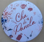 Chá de Panela Floral Azul E Rosa 03 Potes Painel Redondo 150Cm - imagem 1
