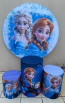 Frozen 3D Elza E Anna Azul Marinho Cilindro Redondo Pmg - imagem 2