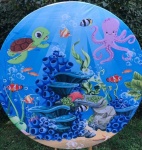 Fundo Do Mar Azul  Cilindro Redondo Pmg - imagem 2