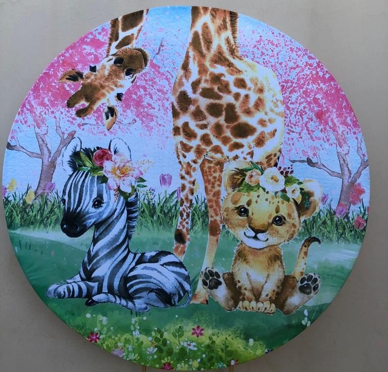Safari Baby Girafinha Gaby Painel Redondo 150Cm - FOCUSEVENTOSJATAI