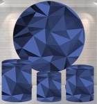 Geometrico Triângulos Azul Petroleo Cilindro Redondo Pmg - imagem 2
