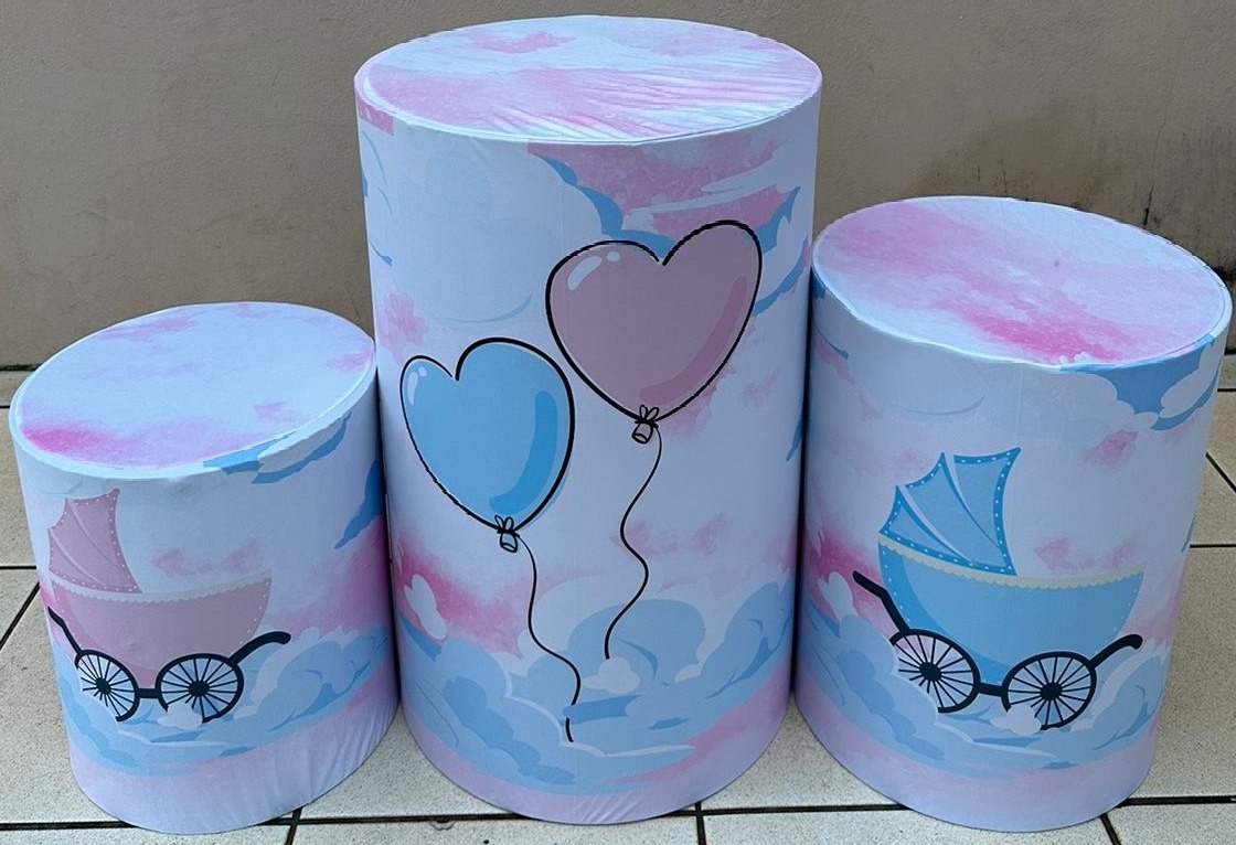Chá Revelação Carrinhos Bebê Rosa E Azul Cilindro Red Pmg - FOCUSEVENTOSJATAI
