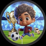 Futebol 3D Jogador Moreninho Painel Redondo 150Cm - imagem 1