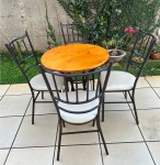 Mesa Bistro Argolas Preto Tampo de Madeira 75X70Cm - imagem 2