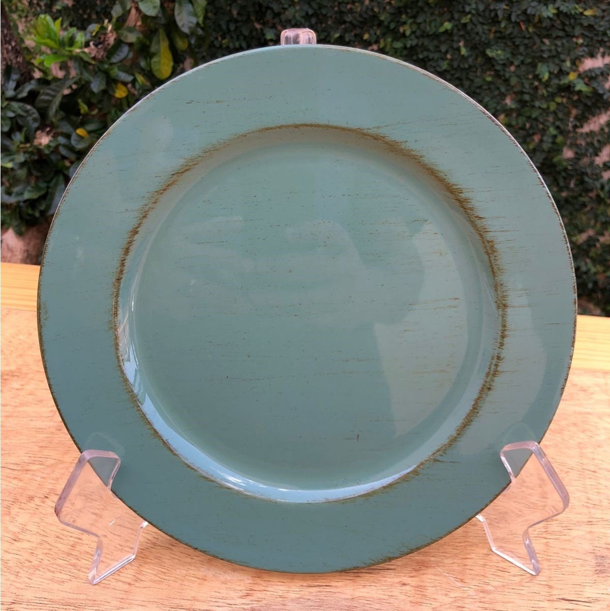 Sousplat Sobremesa Verde Opala Redondo 25Cm - FOCUSEVENTOSJATAI