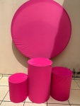 Rosa Pink Liso Painel Redondo 150Cm - imagem 2