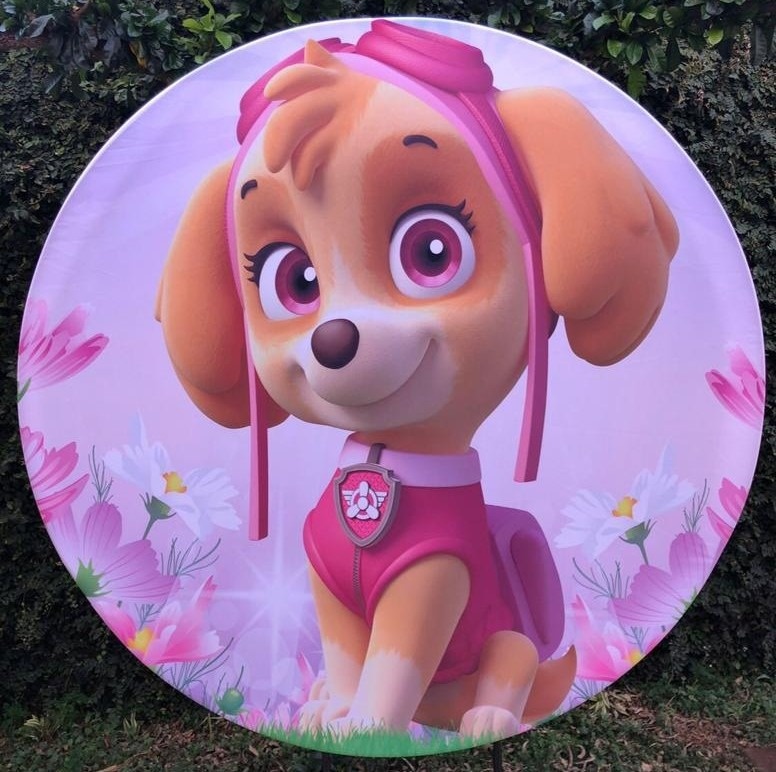 Patrulha Canina Skye Floral Painel Redondo 150Cm - FOCUSEVENTOSJATAI