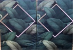 Folhagem Bananeira Verde Dourado Painel Retangular 220X150Cm - imagem 2