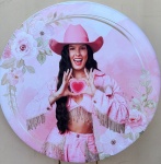 Boiadeira Ana Castela Floral Rosa Painel Redondo 150Cm - imagem 1
